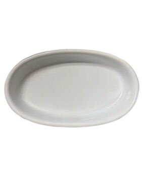 White Oval Ceramic Trinket Catchall Tray Dish
